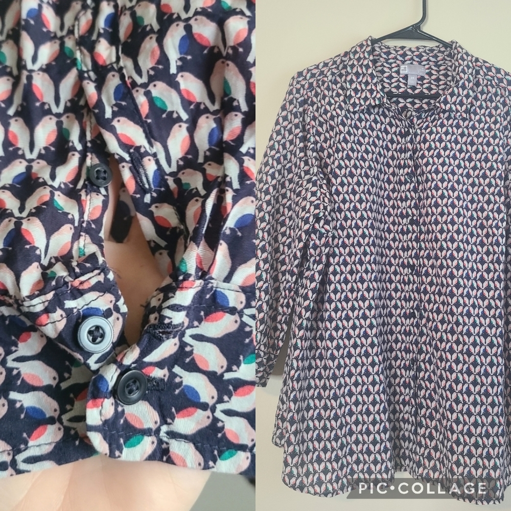 JcPenney Bird Print Blouse-2x